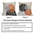thumbnail image 6 of Halloween Decorations Pillow Covers 18x18 Inch Black Orange Dahlia Decorative Pillows Farmhouse Fall Decor for Sofa Couch Bed Autumn Flower Linen Square Cushion Case,Set of 2,22_0609002, 6 of 6