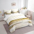 thumbnail image 3 of Erosebridal Ensemble de Literie Simple Graffiti Format Double, Ensemble de Lit au Design Moderne, Literie Jaune Brun Format Double, Décoration de Chambre Ultra Douce Réversible, 7 Pcs, 3 of 7