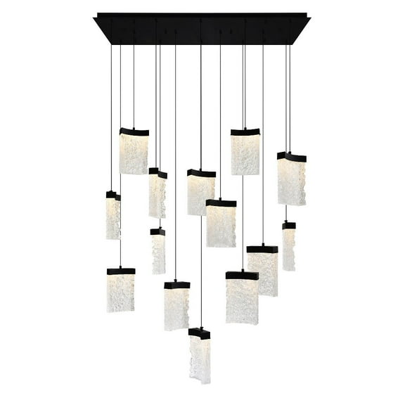 CWI Lighting Lava Integrated LED Black Chandelier