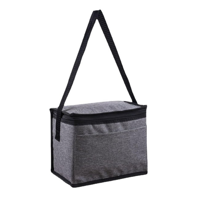 Bolsa térmica para comestibles, reutilizable, Oxford, con cremallera, para el hogar, lonchera Gris