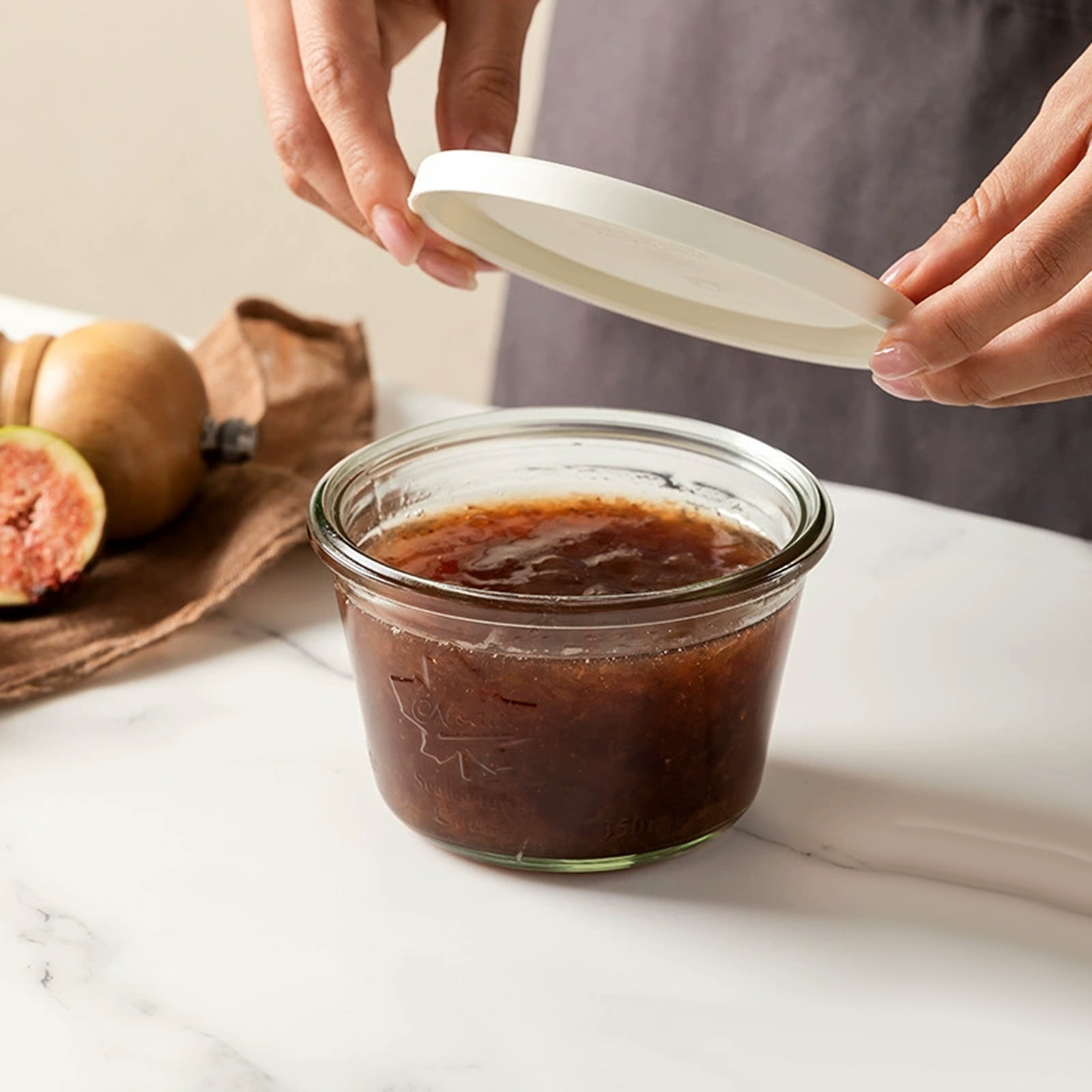 Weck Jars CMYYNNA-4.41"x2.76 |Eco-Friendly Canning Jar | Food Storage Containers with Airtight Lids | Made in Germany, Rust-Proof & BPA-Free (white)
