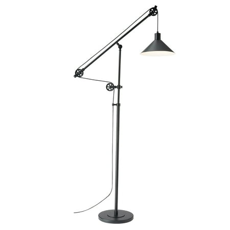 Industrial Pulley Floor Lamp Adjustable 70 Antique Task In Matte Black Finish Metal Standing Over Couch For Living Room Reading Office Bedroom Canada Industrial Pulley Floor Lamp Adjustable, Industrial Pulley Floor Lamp