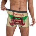 thumbnail image 2 of Kdxio Men's Boxer Briefs with Christmas Vintage Red Truck Print - Comfortable and Breathable Underwear for Everyday Wear, 2 of 7