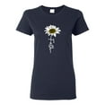 thumbnail image 1 of Wild Bobby Faith Flower Script Inspirational/Christian Women Graphic Tee, Navy, X-Large, 1 of 6