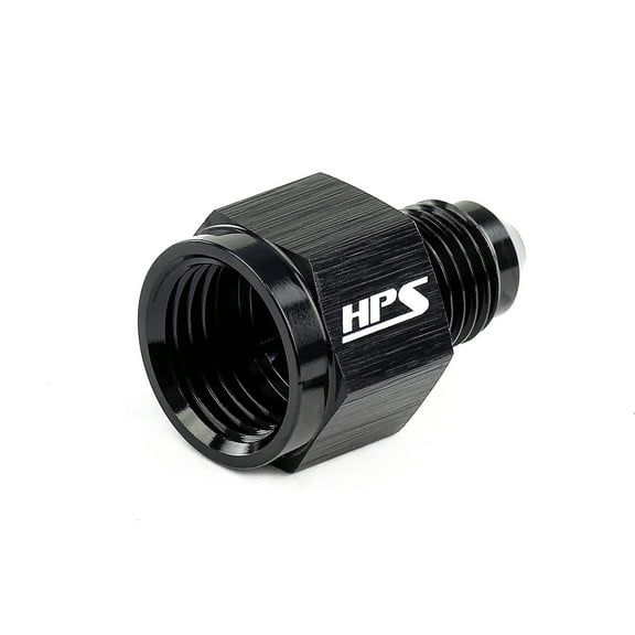 HPS AN894-12-06 AN Female to AN Male Reducer Adapter Fitting, Aluminum, Size: AN-12 Female to AN-6 Male, Angle: Straight, Black