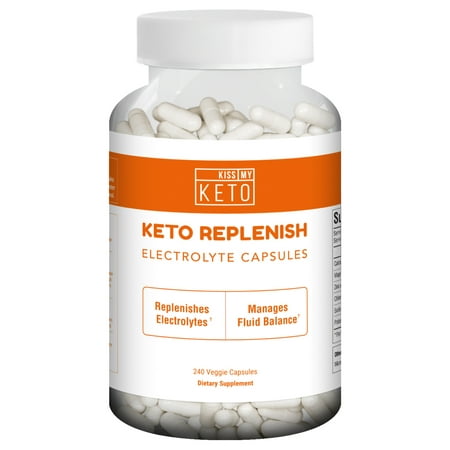 Kiss My Keto Electrolyte Capsules - 240 Count, Energy Supplement for Ketogenic Diet, Rapid Rehydration, Cramps, Recovery, Fatigue, Endurance w/Sodium, Calcium, Potassium, Magnesium,