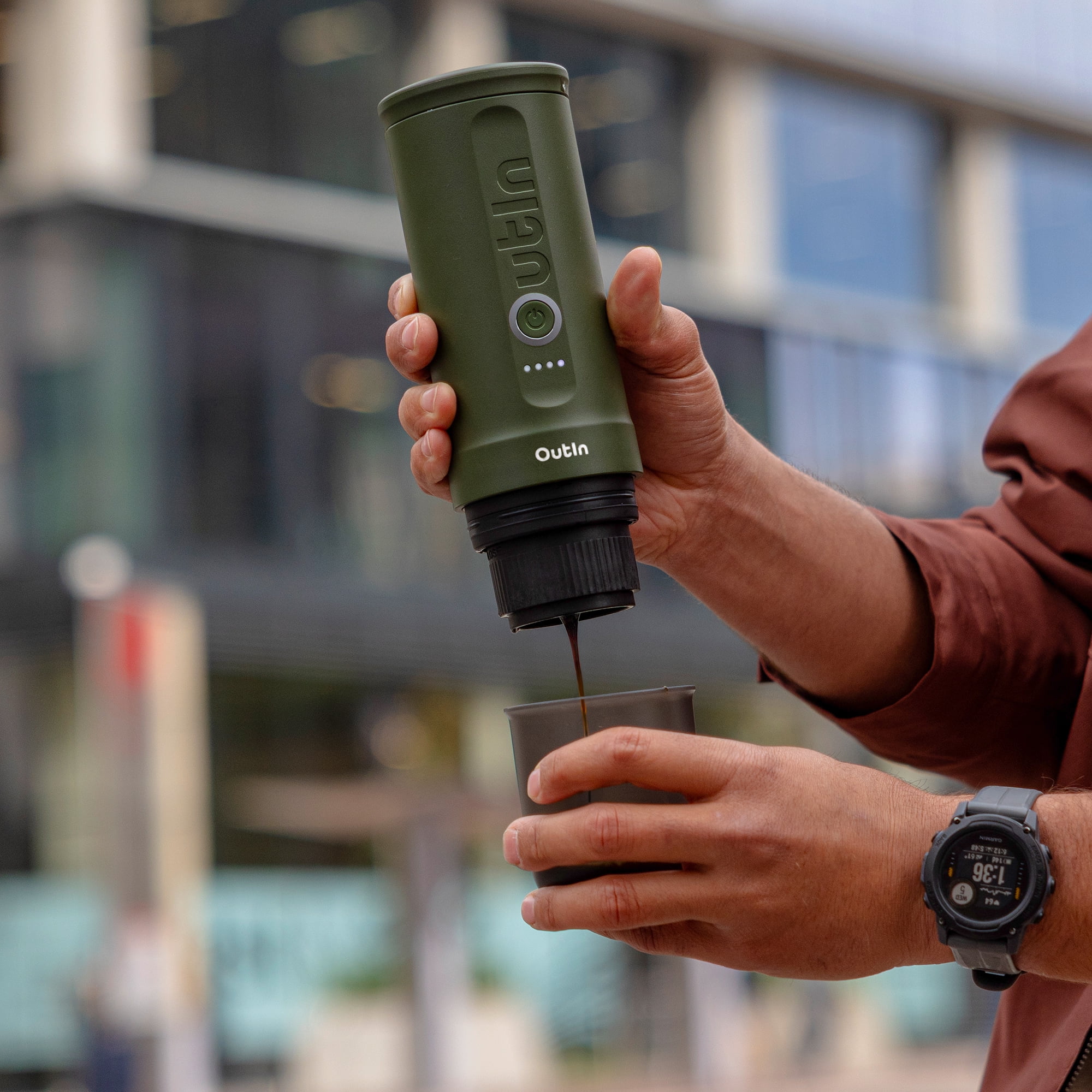 OutIn Nano Portable Electric Espresso Machine (Forest Green)