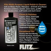 Flitz Liquid Metal Polish, Brass & Aluminum Cleaner for Chrome, 3.4 oz - Removes Oxidation, Stains, Rust