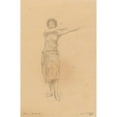 thumbnail image 2 of John La Farge 17x24 Black Ornate Framed Double Matted Museum Art Print Titled: Taupo Dancing the Standing Siva,&nbsp;Samoa (1890), 2 of 5