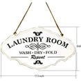 thumbnail image 2 of Laundry Room Wash Dry Fold Rustic Wood Sign Vintage Look Home Bathroom Wash Room Hanging Sign Plaque 6x11Inch (White), 2 of 7