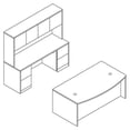 thumbnail image 2 of HON 10500 Series Kneespace Credenza With Full-Height Pedestals, 72w x 24d x 29.5h, Mahogany, 2 of 7