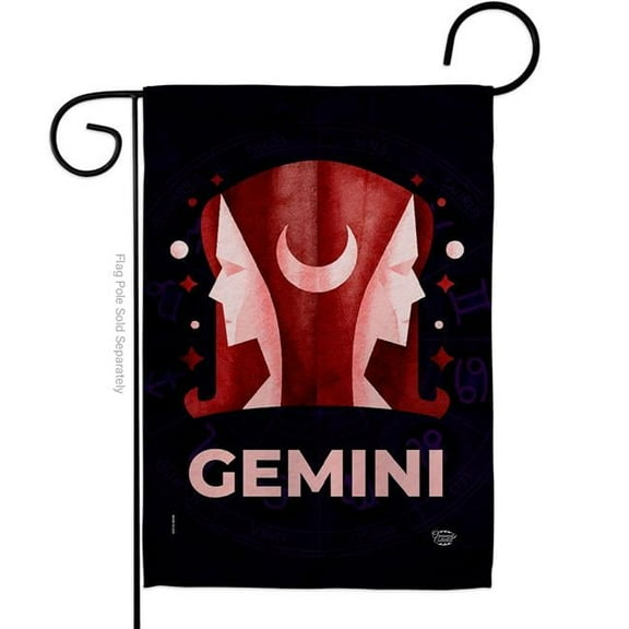 Ornament Collection  13 x 18.5 in. Gemini Garden Flag for Interests Zodiac Double-Sided Decorative Vertical Flags & House Decoration Banner Yard Gift