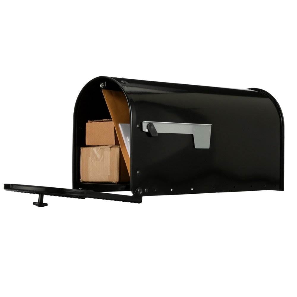 Gibraltar Mailboxes Edwards Large, Steel, Post Mount Mailbox, Black, EM160B00
