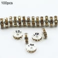 thumbnail image 4 of Jiaroswwei 100 Pcs 6mm Shiny Glass Metal Rondelle Spacer Beads for DIY Jewelry Craft Making, 4 of 8
