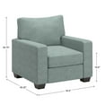 thumbnail image 7 of Weston Home Svolvar Modern Fabric Upholstered Square Arm Accent Chair, Sea Mist Green Fabric, 7 of 7