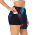 thumbnail image 1 of Balery Spooky Halloween Night Scene Pantalones cortos deportivos para mujer con forro y dos bolsillos, elásticos, para entrenamiento, gimnasio, yoga-Large, 1 of 7