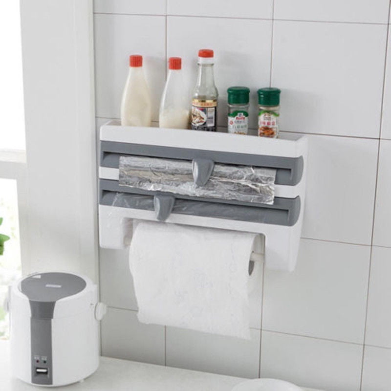 New Kitchen Roll Dispenser Cling, Paper Towel Roll Storage Container