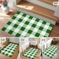 thumbnail image 6 of Green White Buffalo Check 2x3 Door Mat Rug, Farmhouse Plaid Modern Geometric Non-Skid Rubber Backing Large Rectangle Rugs - Living Room Bedroom Home Office, Indoor Floor Mat Carpets Washable Rug, 6 of 9