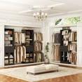thumbnail image 5 of Besiost Closet System, 4-8 FT Closet Organizer Systems with 2 Wooden Drawers and 5 Hanging Rods, Can Fit 60 to 96 inch Walk-in Closet System, Black, 5 of 14