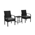 thumbnail image 2 of WestinTrends Roadhill 3 Piece Patio Set, All Weather PE Rattan Wicker Patio Bistro Sets Outdoor Balcony Porch Chairs Set of 2, Black and Gray, 2 of 8