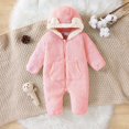 thumbnail image 2 of 6-9 Months Newborn Baby Bear Outfit Suit With Fold Over Mittens Footies Girls Boys Winter Fleece Clothes Hooded Romper Snowsuit, 2 of 9