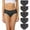 Black, variant on BYHONG Women's Underwear Stretch Mid Waisted Briefs Ladies Panties 5 Pack Women's Panties Black XXXXXL