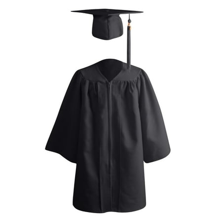 Kids School Uniforms Preschool and Kindergarten Graduation Tassel Cap Gown Matte Sets for Boys Girls 2025 (4-5 Years Black)