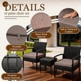 thumbnail image 2 of Tappio 3 Piece Outdoor Patio Furniture Set Outdoor Rattan Furniture, Patio Chairs Set of 3, Rattan Conversation Bistro Sets with Table and Cushions Brown, 2 of 8