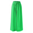 thumbnail image 5 of Sngxgn Women's Solid Color Loose Casual Drawstring Elastic Waist Cropped Pants(Green,XL), 5 of 5