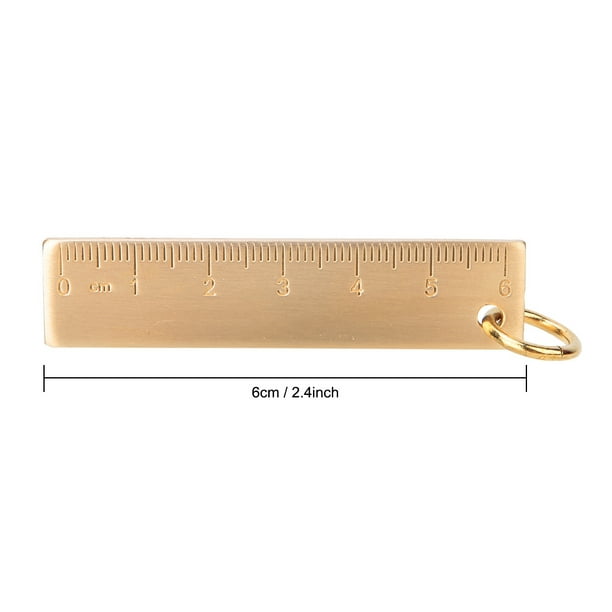 Ymiko Brass Ruler Pendants,6cm Length 3mm Thickness Mini Brass Ruler  Pendants Gift Office School Supplies,6cm Brass Ruler