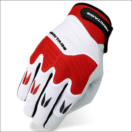 06 SIZE HERITAGE POLO PRO HORSE RIDING EQUESTRIAN PADDED GLOVE WHITE