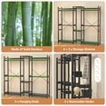 thumbnail image 7 of Homieasy Bamboo Closet System Clothes Rack, Large Freestanding Garment Rack Clothing Rack for Hanging Clothes with 7 Storage Shelves and 5 Rods, Open Wardrobe Organizer with 4 Hooks, Black, 7 of 7