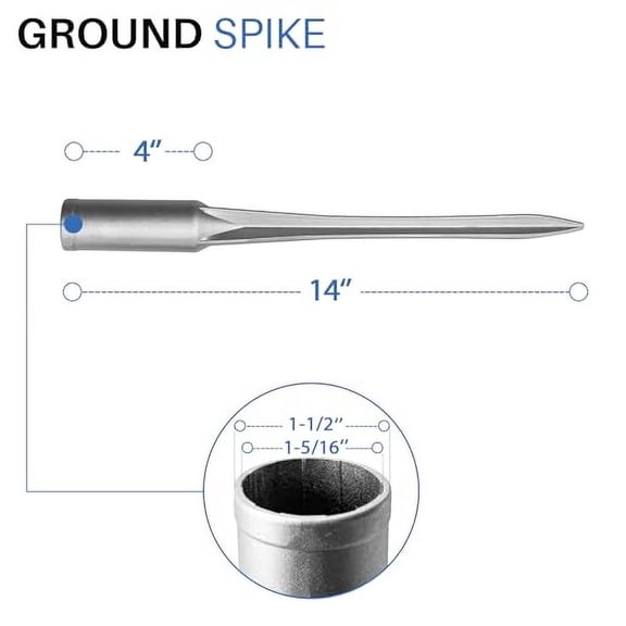 ECOOPTS 5 Pack Aluminum Fence Post Anchor Ground Spike, 1-5/16" Inner Diameter Round Pole Sleeves for Backyards Gardens Yards Porches Grass Clay Dirt