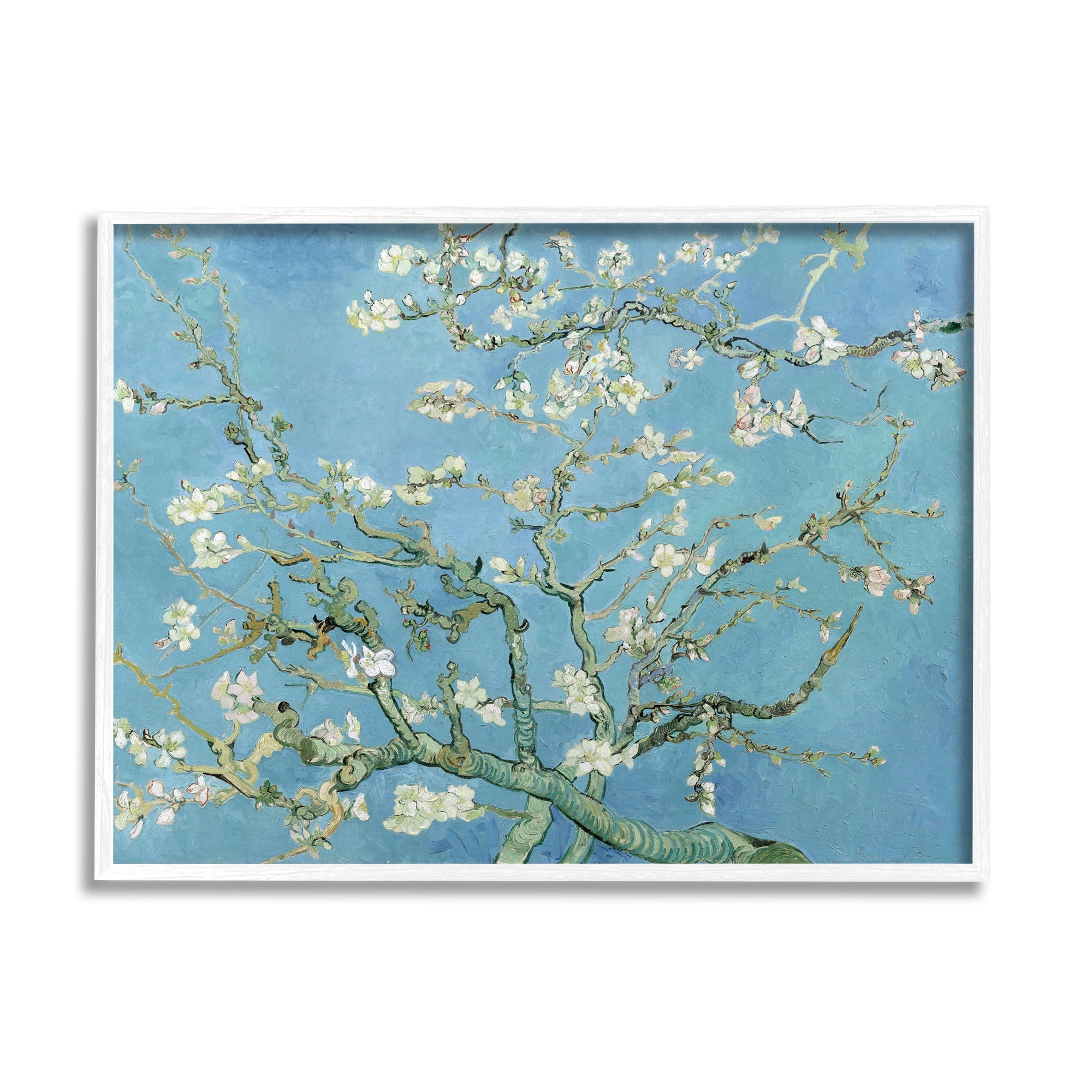 Stupell Industries Almond Blossoms Vincent van Gogh Classic Tree Blossom Painting Painting White Framed Art Print Wall Art, Design by one1000paintings
