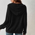thumbnail image 5 of Sweater Hoodies for Women 2025 Long Sleeve Ribbed Knit Hoodie Sweater with Pockets Hooded Sweatshirt Pullover Tops, 5 of 8