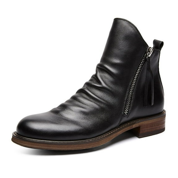 Chelsea Boots For Men Breathable Comfortable Zipper Slip on Boots Black Brown Boots Cowboy Boots for Men Casual Dress Boots