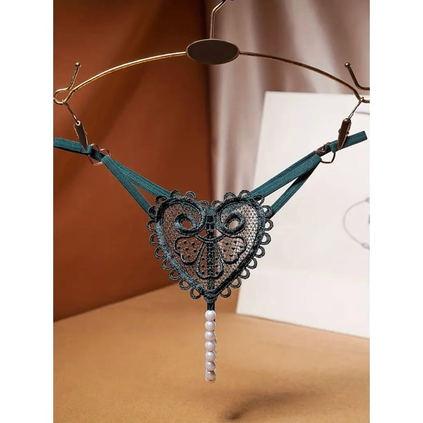 Tangas sensuales con bordado floral para mujer: bragas masajeadoras ultrafinas, transparentes y con perlas para lencería y ropa interior cómodas.