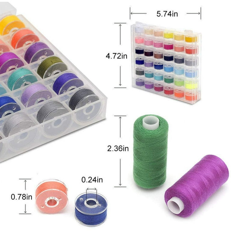 72Pcs Sewing Threads Kits, Polyester Sewing Threads 36 Colors, 400 Yards  Each Polyester Thread Spools with Prewound Bobbins for Hand & Machine  Sewing 