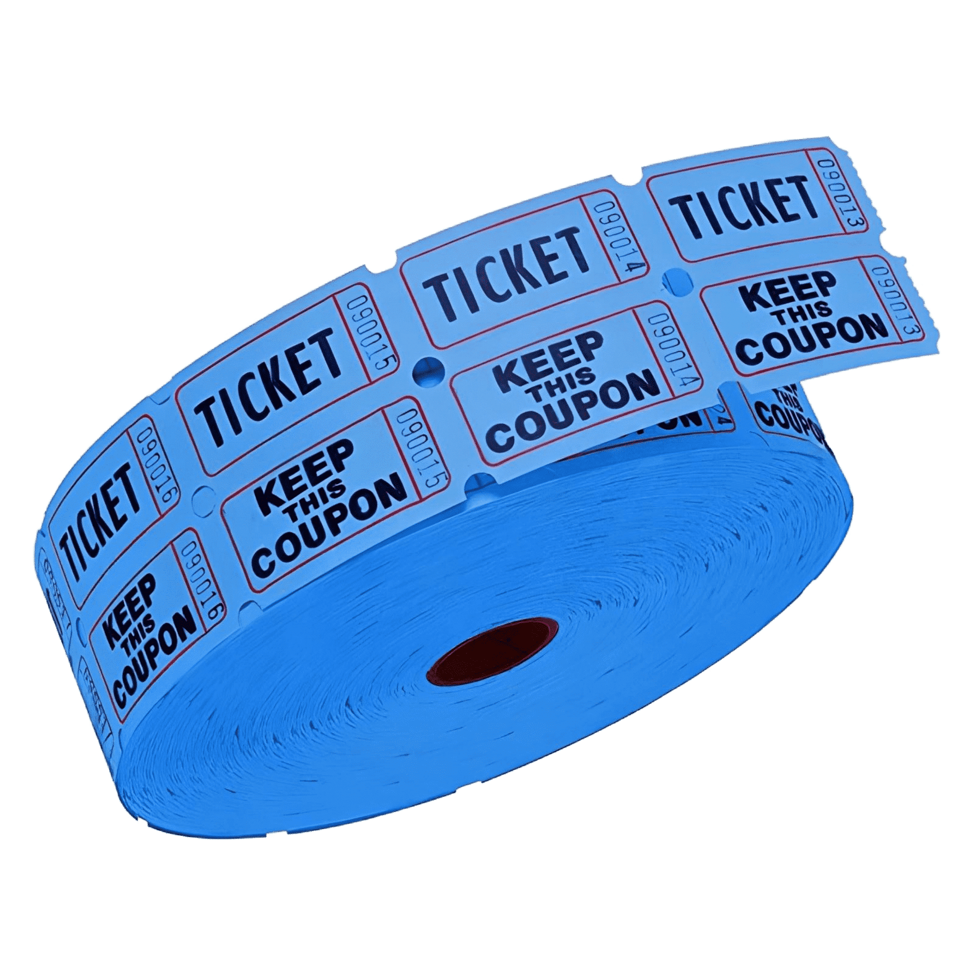 AB Max Double Raffle Tickets Roll 50/50 Blue Perforated 500 Pairs (1000 Total Stubs)