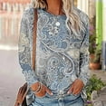 thumbnail image 2 of Plus Size Long Sleeve Pullover for Women O-Neck Vintage Printed Tops Winter Loose-Fit Casual Blouse, 2 of 6