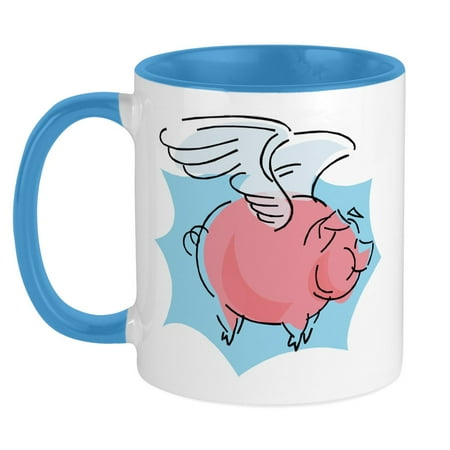 

CafePress - Cute Flying Pig Mug - Ceramic Coffee Tea Novelty Mug Cup 11 oz