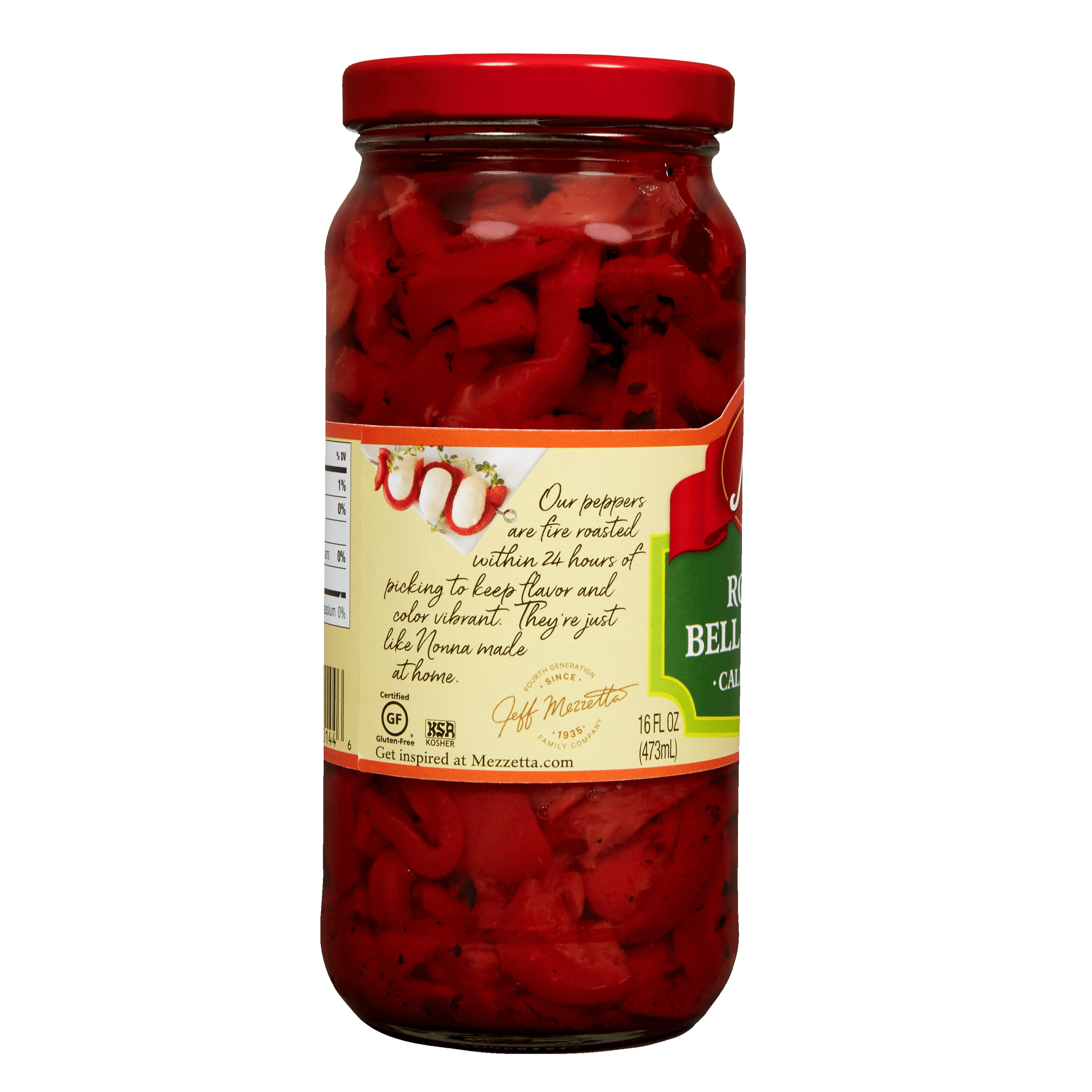 (3 pack) Mezzetta Roasted Red Bell Pepper Strips, 16 fl oz Jar