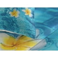 thumbnail image 3 of Ambesonne Tropical Quilted Coverlet 3 Pcs, Frangipani Flower Aqua, Queen Size, Aqua Yellow White, 3 of 4