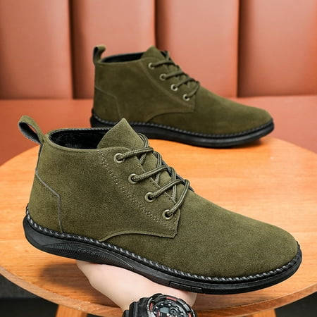 

Green Shoes Men s Casual Sports Shoes Flat Black Short Boots Trainer Solid Color Hiking Shoes New Spring and Autumn Denim Boots (green 41)