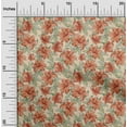 thumbnail image 2 of oneOone Cotton Flex Orange Fabric Florals Craft Projects Decor Fabric Printed By The Yard 40 Inch Wide, 2 of 4