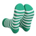 thumbnail image 6 of Baqcunre Crew Socks for Women, Womens Green Casual Stripe Printed Thick Cotton Saint Holiday Comfortable Medium Socks, White Socks Women Crew, Womens Crew Socks Size, 6 of 7