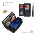 thumbnail image 3 of Galaxy S8 Wallet Detachable Case, Dteck [wrist band][14 Card Slots] Zipper Purse Phone Case Multi-functional Folio Flip Weave PU Leather Removable Magnetic Back Cover For Samsung Galaxy S8,Black, 3 of 8