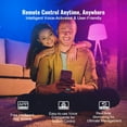 thumbnail image 5 of 4-Pack Smart LED Bulbs, 9W RGB Color Changing & Dimmable, 800LM, Works with Alexa, Google Assistant & iOS/Android App, 5 of 7