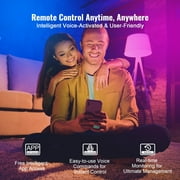 Smart Light Bulbs 4 Pack 9W 800 Lumens Multicolor LED RGB Color Changing Compatible with Alexa Google Assistant Vera iOS Android