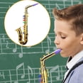 thumbnail image 3 of Kids Saxophone Toy, Children's Saxophone Simulated Musical with 8 Coloured Keys, Interactive Wind Tool, Educational Musical Entertainment Gadget for Preschool, Kindergarten, Family Play,GOLD, 3 of 7